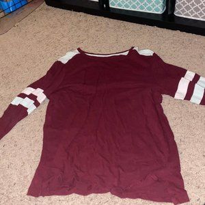 3/4 Maroon Long Sleeves